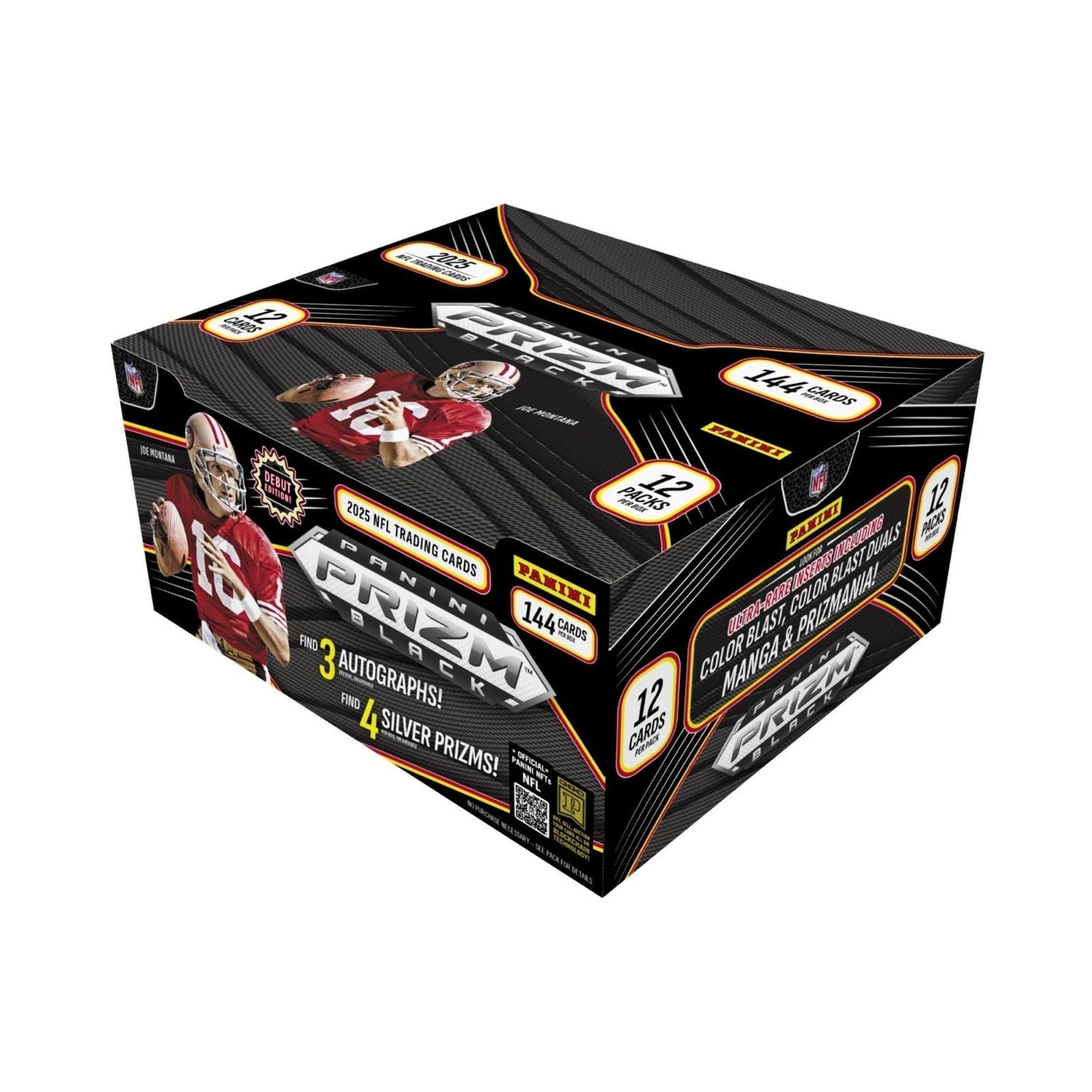 2025 Panini Prizm Black Football Hobby 12 Box Case